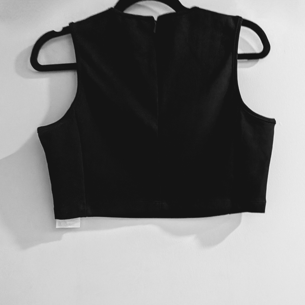 Armani Exchange Black Crop Top With Mesh Branding - Picture 5 of 6